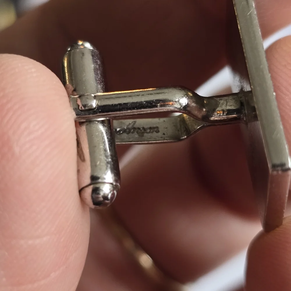 Vintage cuff links O.O. Monogram silver tone Anson cufflinks alphabet
